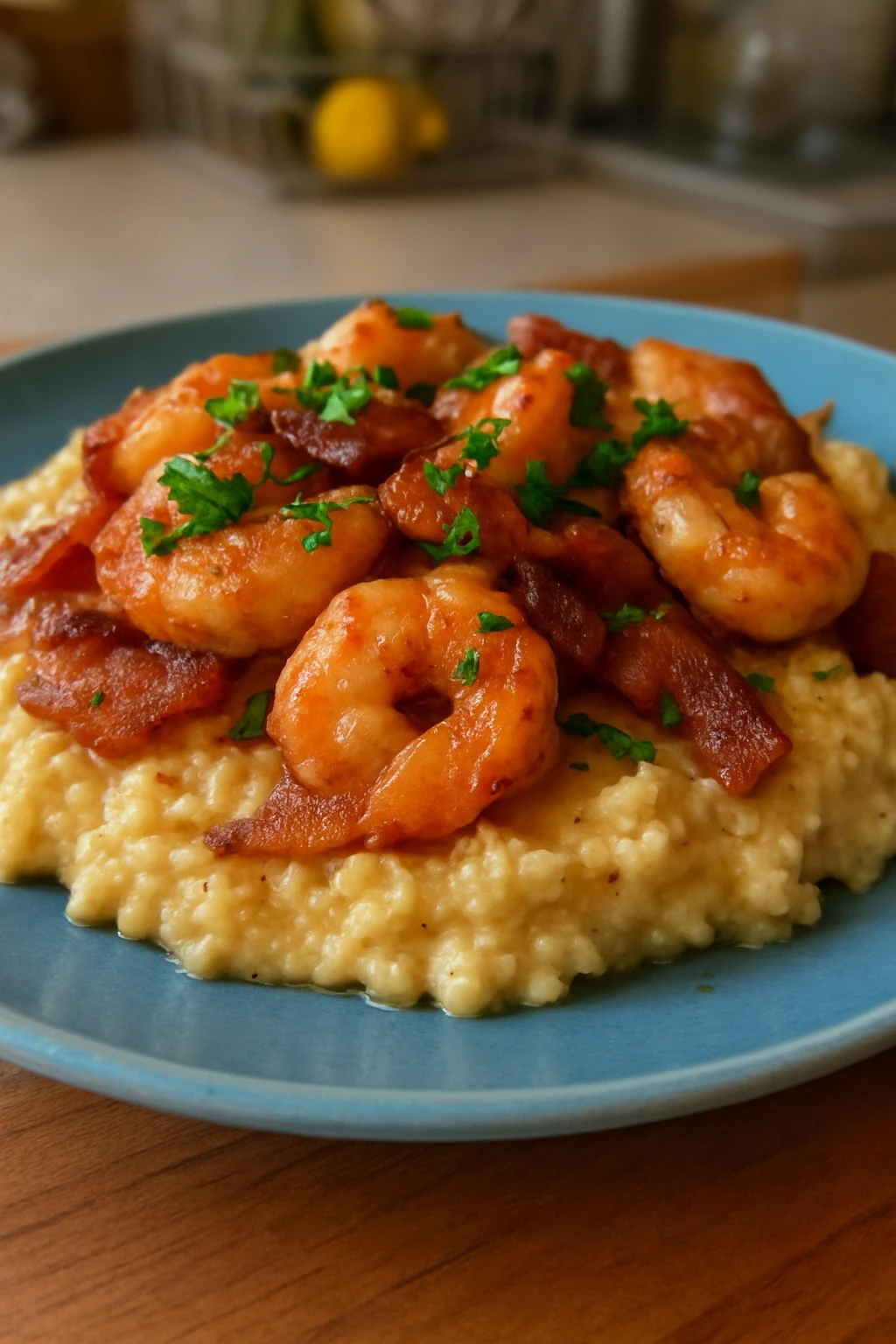 Raw shrimp patted completely dry on paper towels, showing moisture removal technique before pan searing