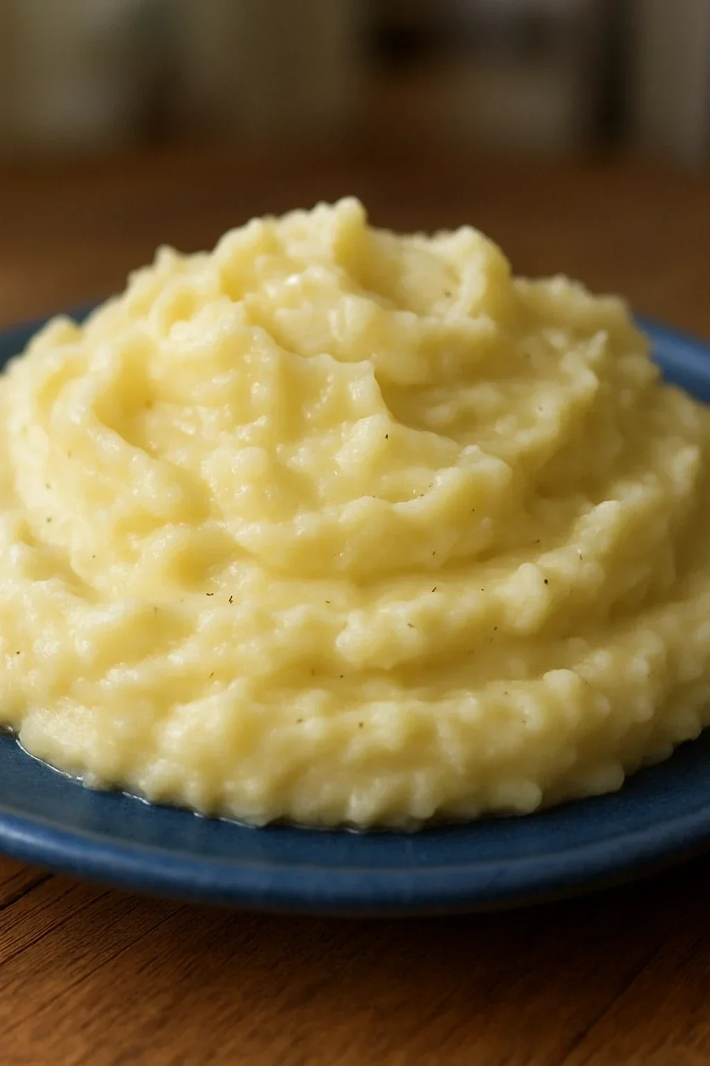 Quartered Yukon gold potatoes being mashed with potato masher showing fork-tender texture