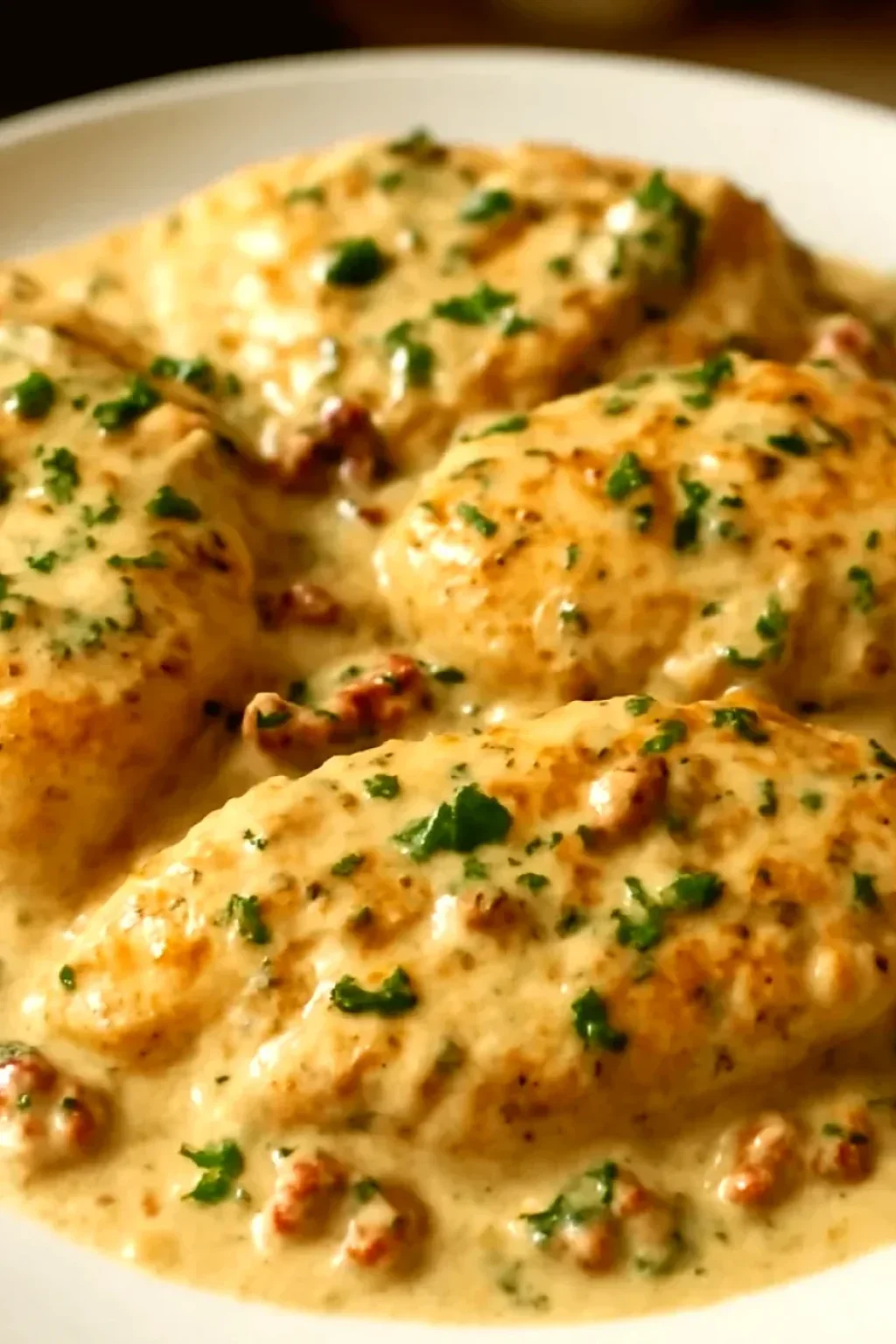 Chicken breast cubes patted completely dry with paper towels, ready for searing in hot butter