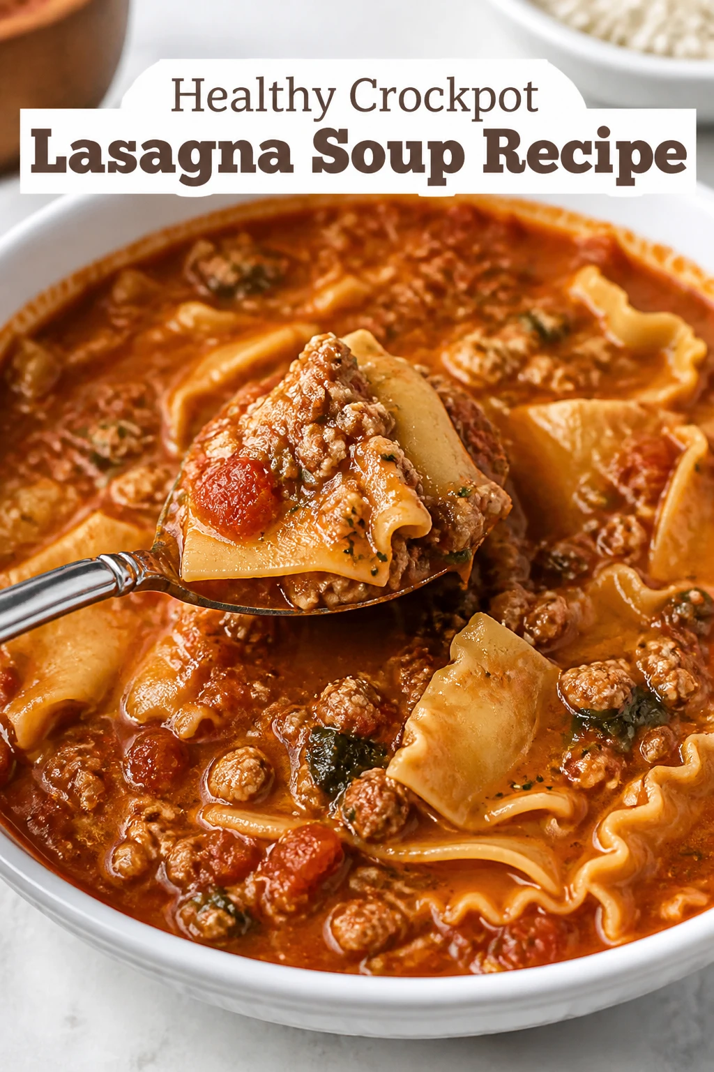 Healthy Crockpot Lasagna Soup Recipe