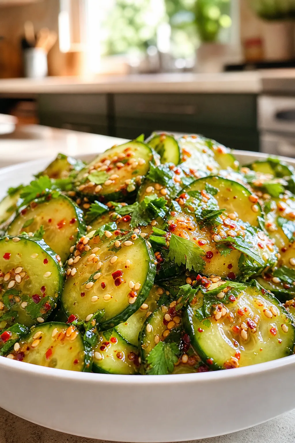 Easy Asian Cucumber Salad Recipe with Tangy Sesame Dressing