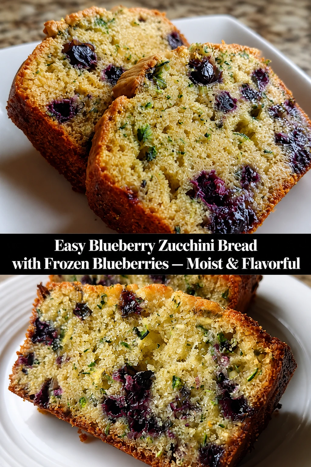 Easy Blueberry Zucchini Bread with Frozen Blueberries — Moist & Flavorful
