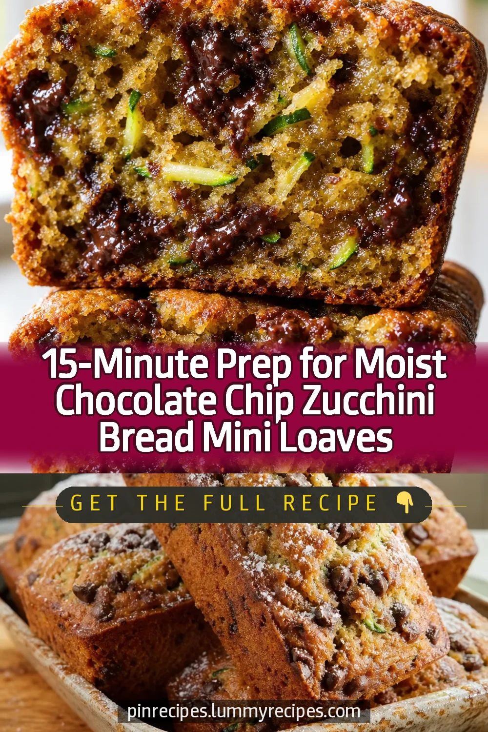 15-Minute Prep for Moist Chocolate Chip Zucchini Bread Mini Loaves
