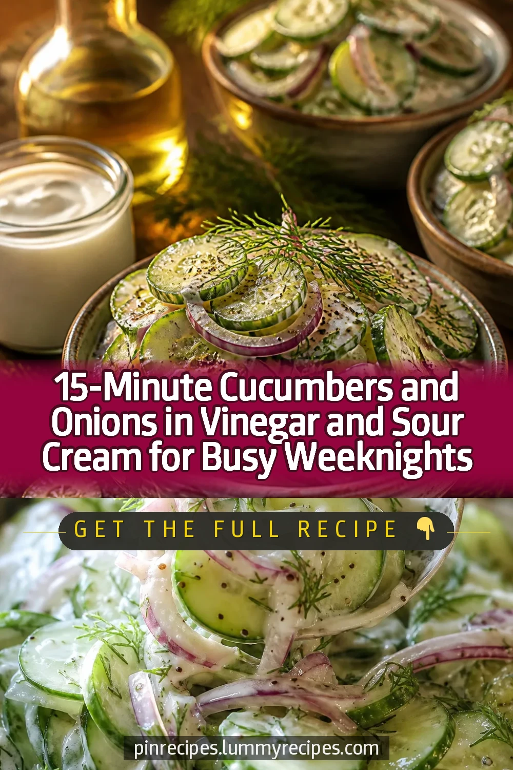 15-Minute Cucumbers and Onions in Vinegar and Sour Cream for Busy Weeknights