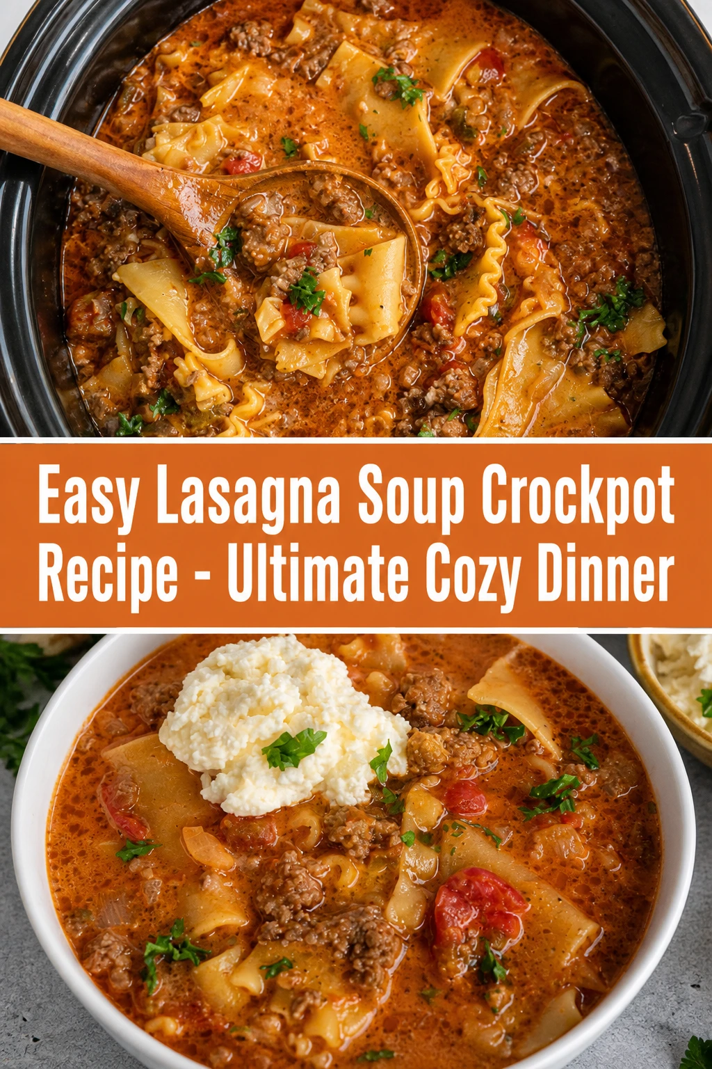 Easy Lasagna Soup Crockpot Recipe - Ultimate Cozy Dinner