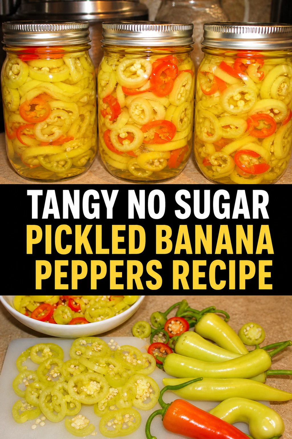 Tangy No Sugar Pickled Banana Peppers Recipe
