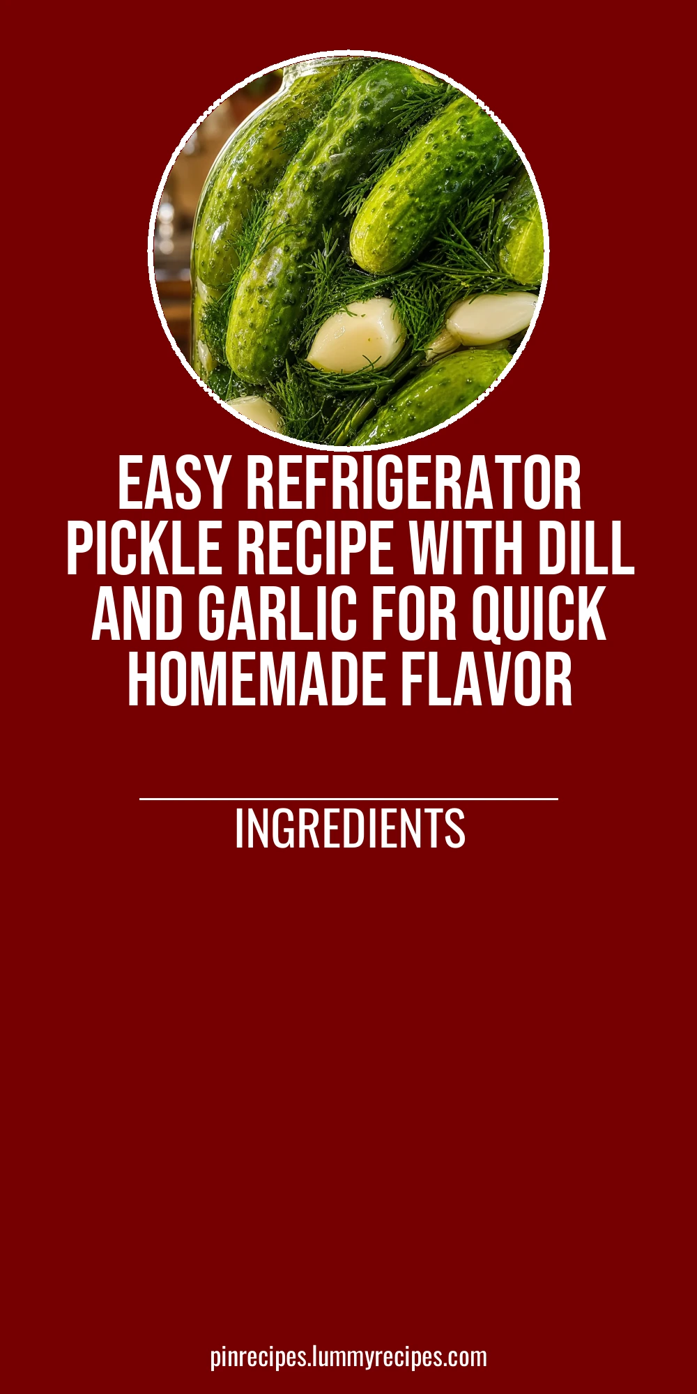 Easy Refrigerator Pickle Recipe with Dill and Garlic for Quick Homemade Flavor