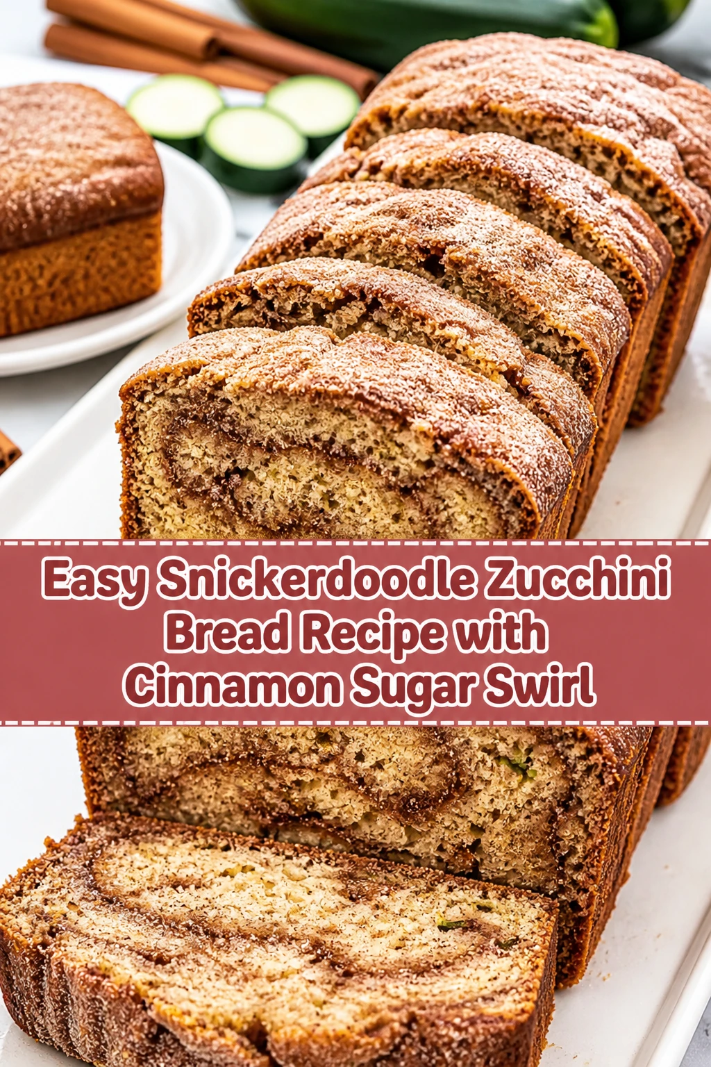 Easy Snickerdoodle Zucchini Bread Recipe with Cinnamon Sugar Swirl