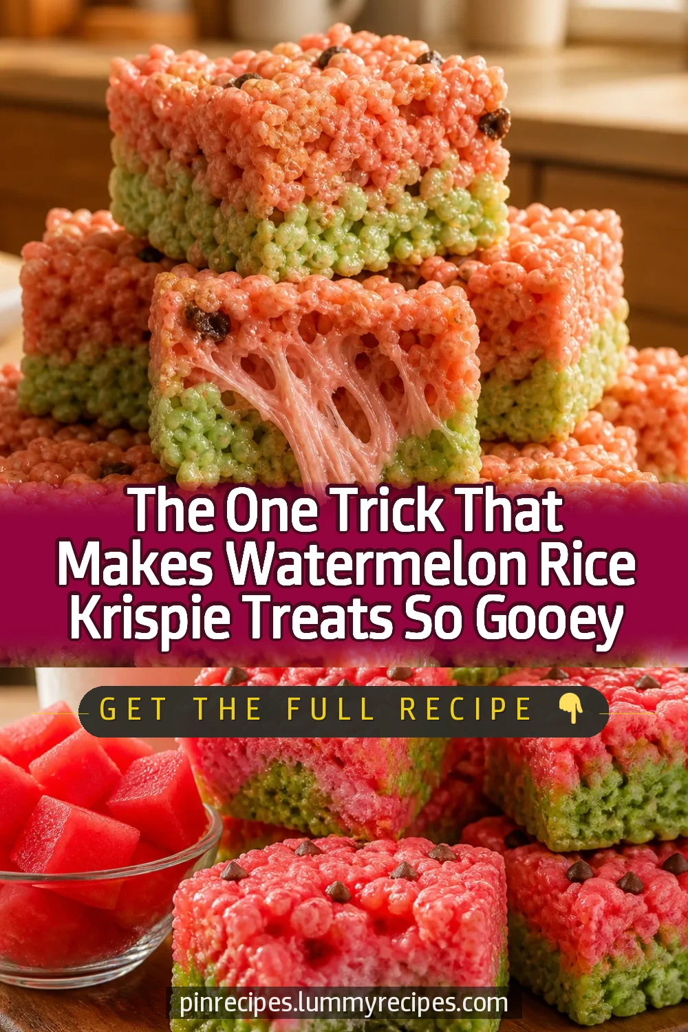 The One Trick That Makes Watermelon Rice Krispie Treats So Gooey
