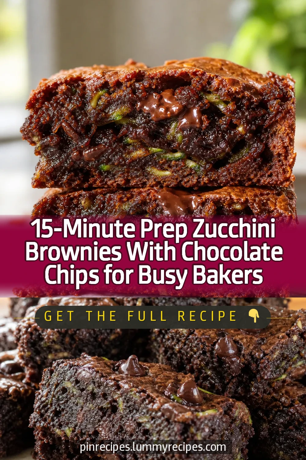 15-Minute Prep Zucchini Brownies With Chocolate Chips for Busy Bakers