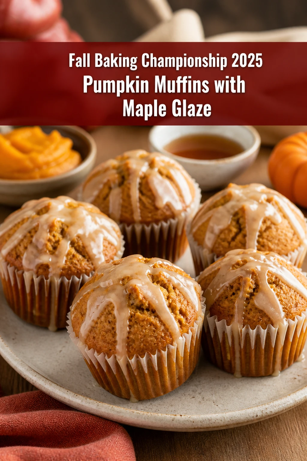 Fall Baking Championship 2025 Pumpkin Muffins with Maple Glaze