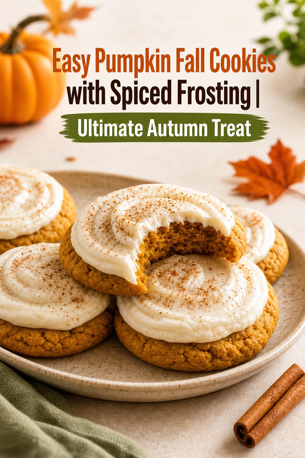 Easy Pumpkin Fall Cookies with Spiced Frosting | Ultimate Autumn Treat