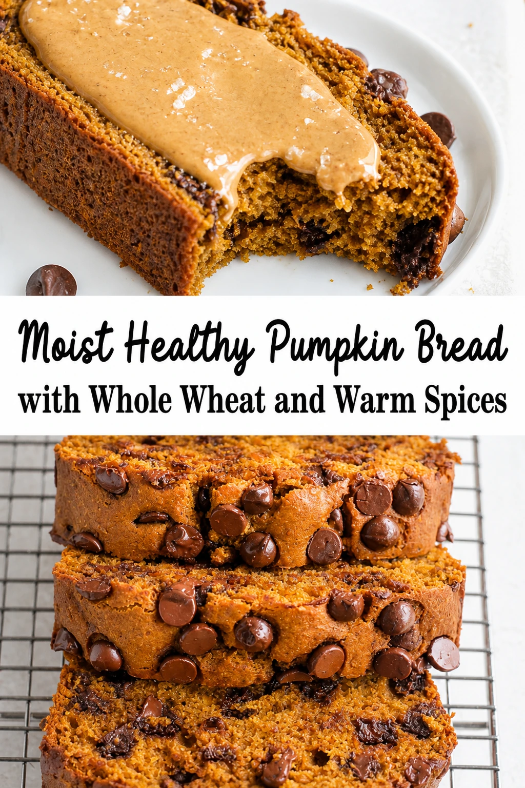 Moist Healthy Pumpkin Bread with Whole Wheat and Warm Spices