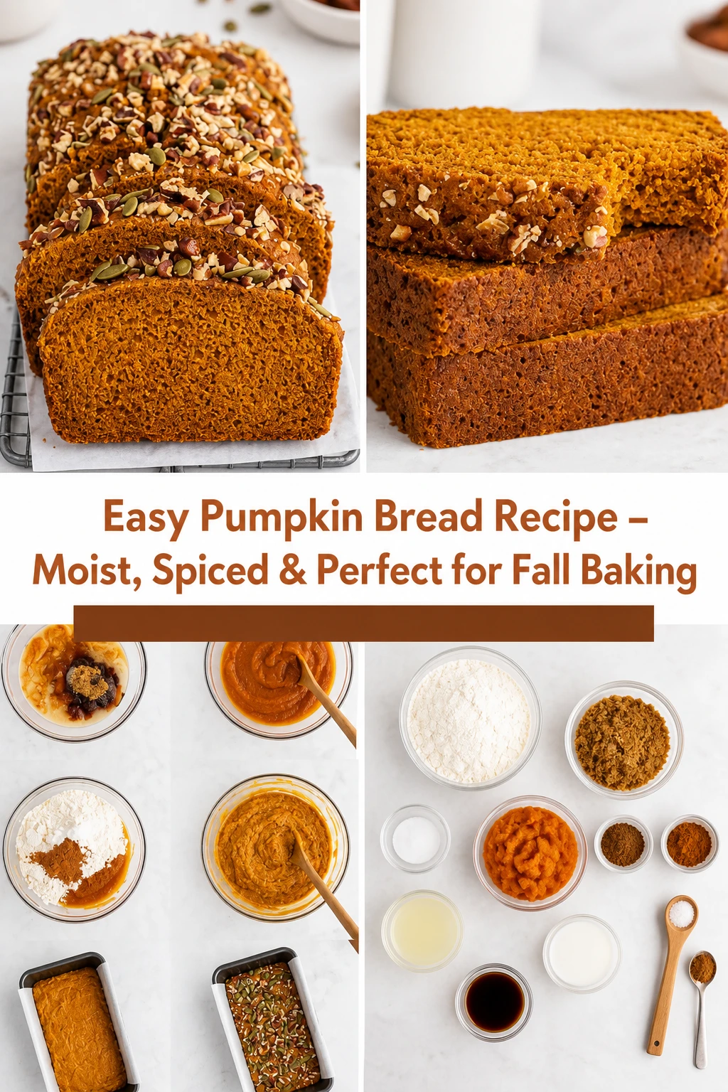 Easy Pumpkin Bread Recipe – Moist, Spiced & Perfect for Fall Baking