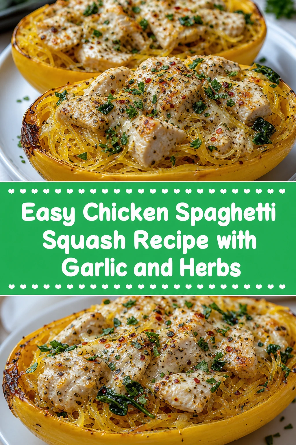 Easy Chicken Spaghetti Squash Recipe with Garlic and Herbs