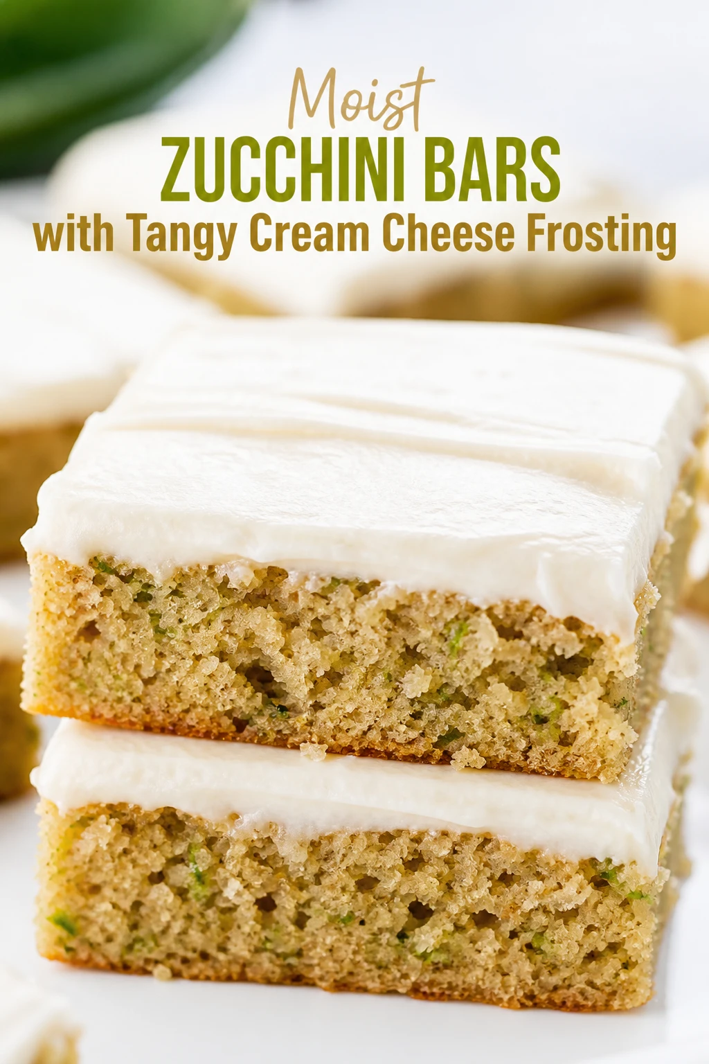 Moist Zucchini Bars with Tangy Cream Cheese Frosting
